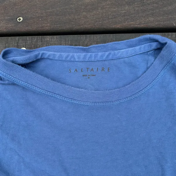 Plain Blue Saltaire T-shirt w/ Small Logo Embroidery on the Back - Image 2