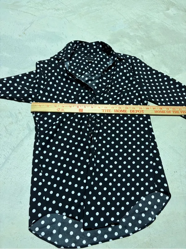 Ann taylor Polka Dot Button-Up Shirt Black/White XS - Image 4