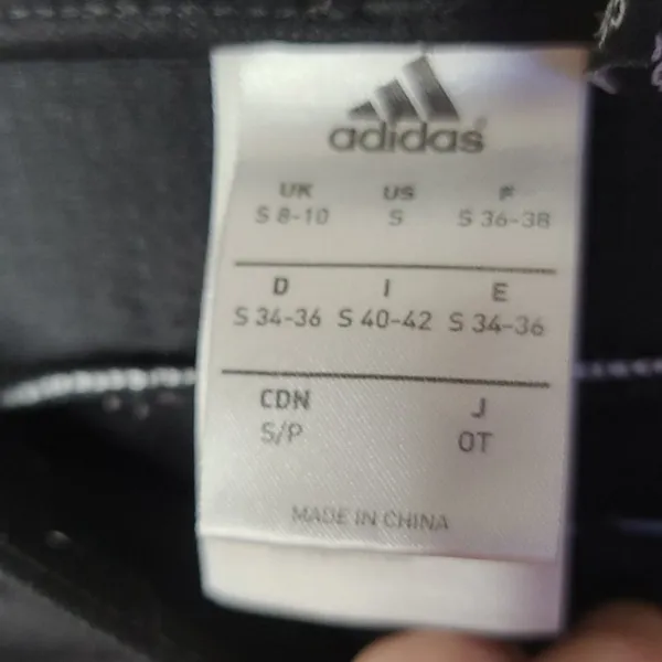 Adidas black track workout pull on three stripe zipper pockets pants sz Small - Image 6