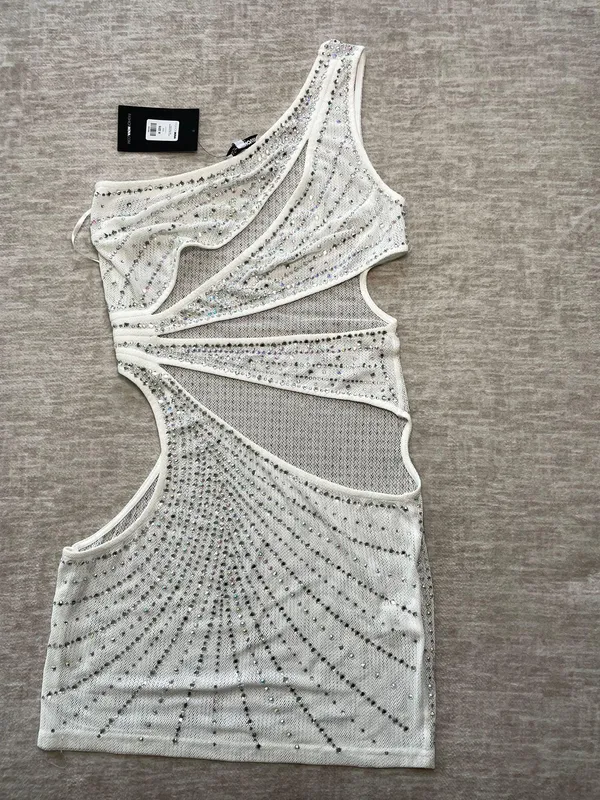 Boutique White Rhinestone Two Piece Set - Image 4