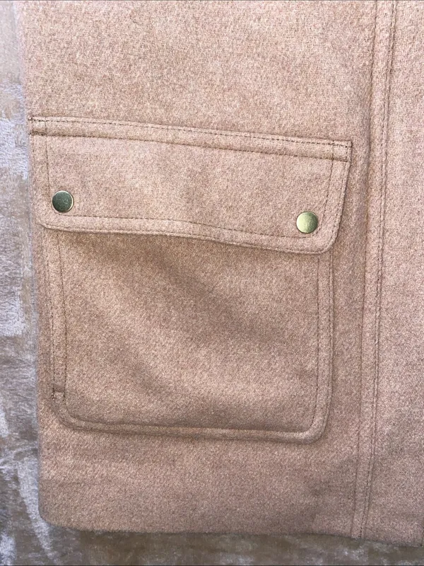 J. Crew Vail Parka Camel Hooded Wool-Blend Pea Coat with Faux-Fur Trim - Image 4