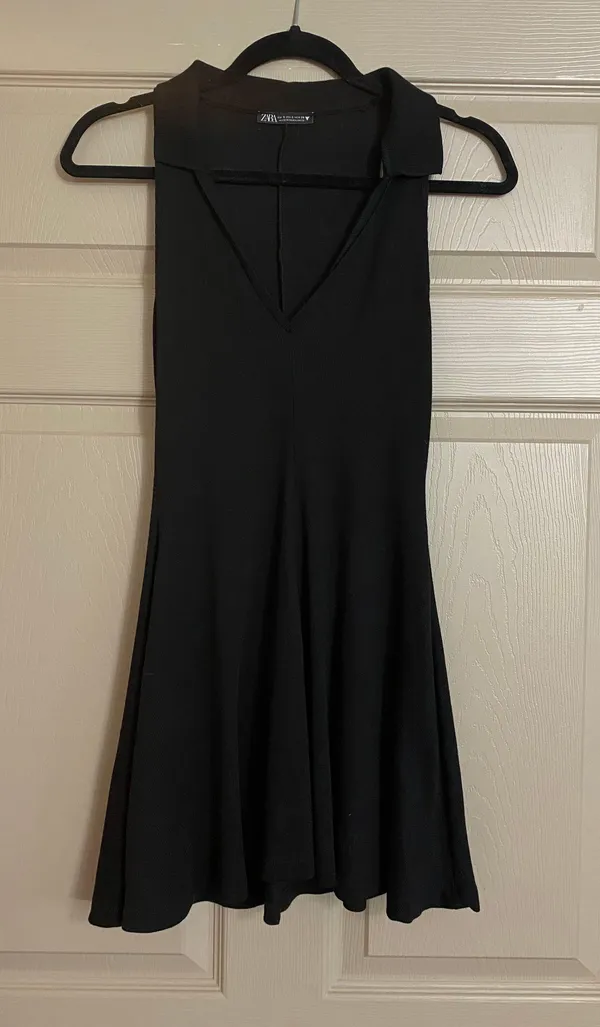 Black Ribbed Dress - Image 2
