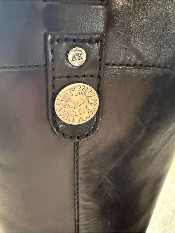Anne Klein Black Leather Riding Boots Size 6M - Image 4