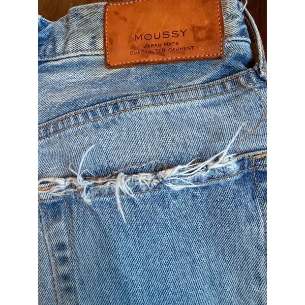 Moussy Light Blue Distressed Denim Jeans Size 24 - Image 6
