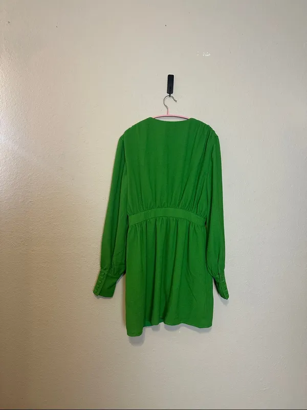 NBD Revolve Benita Mini Dress Moss Green Long Sleeves Size Medium‎ NWT - Image 6