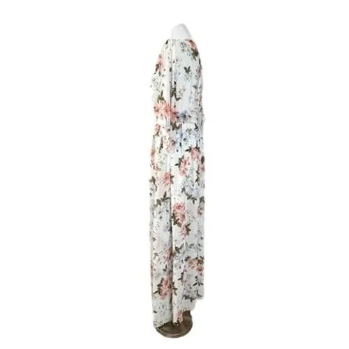 Baltic Born Kia Floral Kimono Maxi Dress LARGE White Pink‎ Bohemian Feminine - Image 4