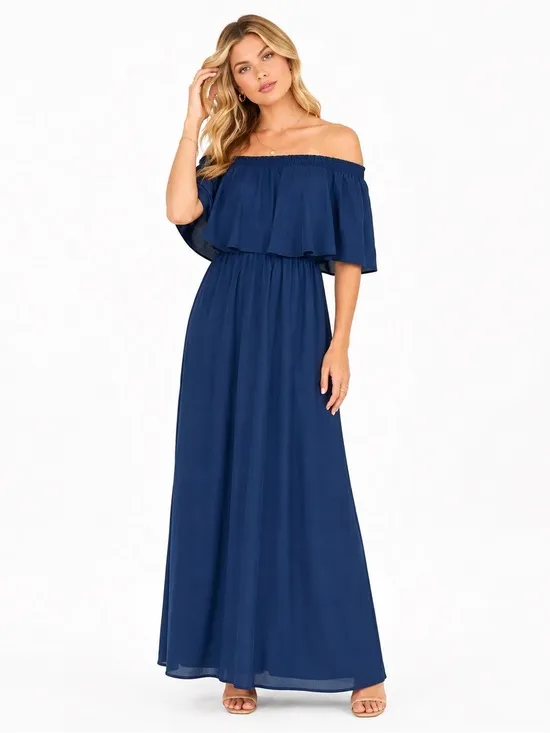 Show Me Your Mumu Hacienda Maxi Wedding Formal Dress, Rich Navy Crisp Bridesmaid - Image 2
