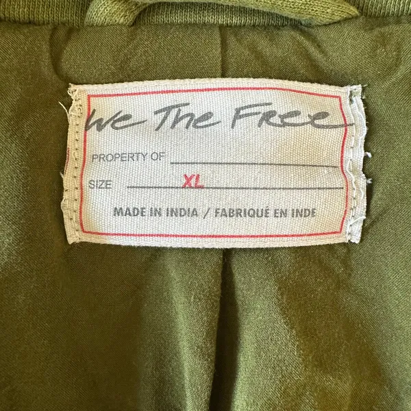 Free People XL Rebel Knit Moto Jacket olive green Utility Slouchy Sweatshirt - Image 4