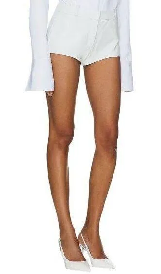 Lamarque Annaise Lamb Leather Shorts in White XSmall New Womens Hot - Image 2