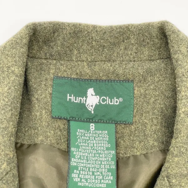 Hunt Club Women Merino Lambswool Blazer Size 8 Dark Academia Equestrian Heritage - Image 7
