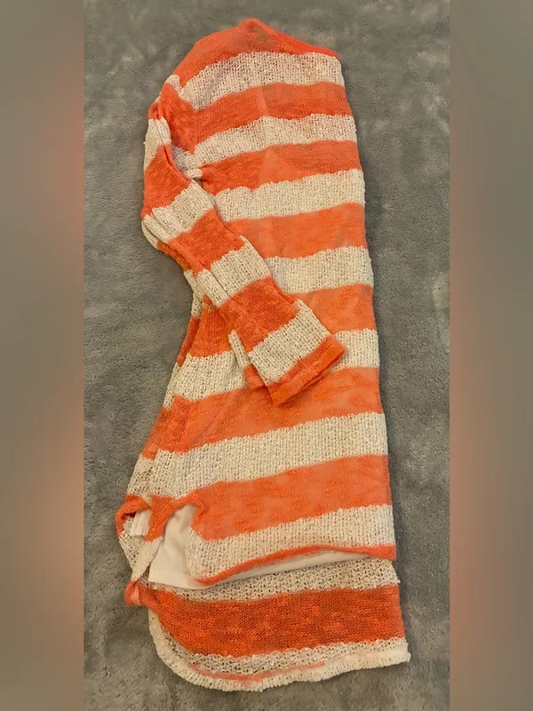Maternity Lightweight Orange/Cream Striped Women's Knit Top by Motherhood Size S - Image 7