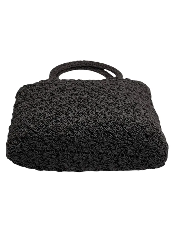 Express Paris 𖣴 Top Handle Woven Crochet Mini Handbag Bag 𖤗 Espresso Brown 𖤗 - Image 6