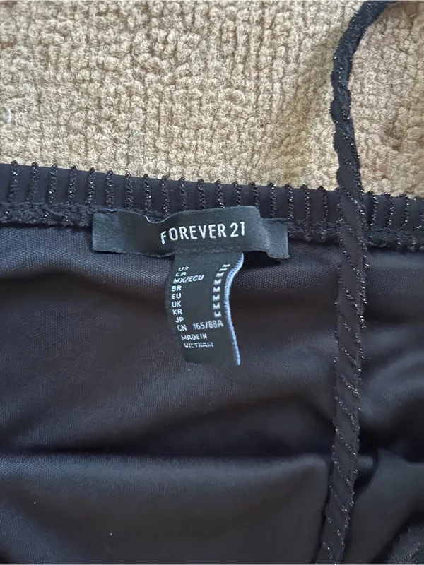 Forever 21 Black Sparkle Mini Slip Dress - Image 2