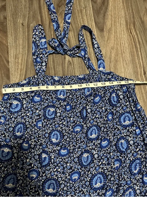 Old Navy Blue Floral Tie-Back Maxi Dress - Image 9