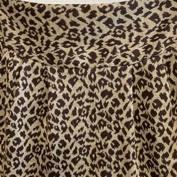 Grass Collection Leopard Jacquard Knit Mini Skirt Medium Pockets Stretch - Image 5