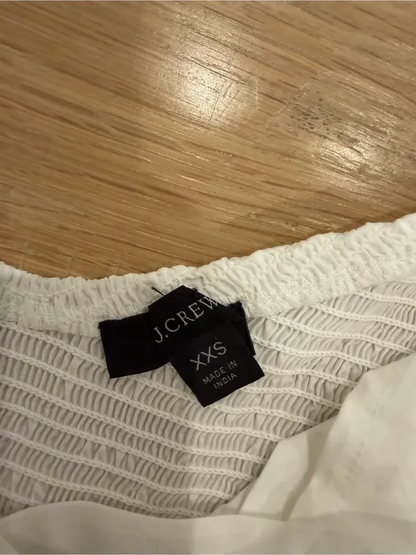 J. Crew White Puff-Sleeve Cropped Top - Image 4