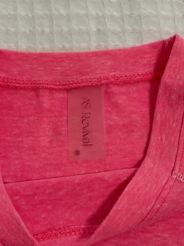 Altar'd State AS Revival Pink Stitched Woman’s Cropped Tee, Size Small. - Image 3