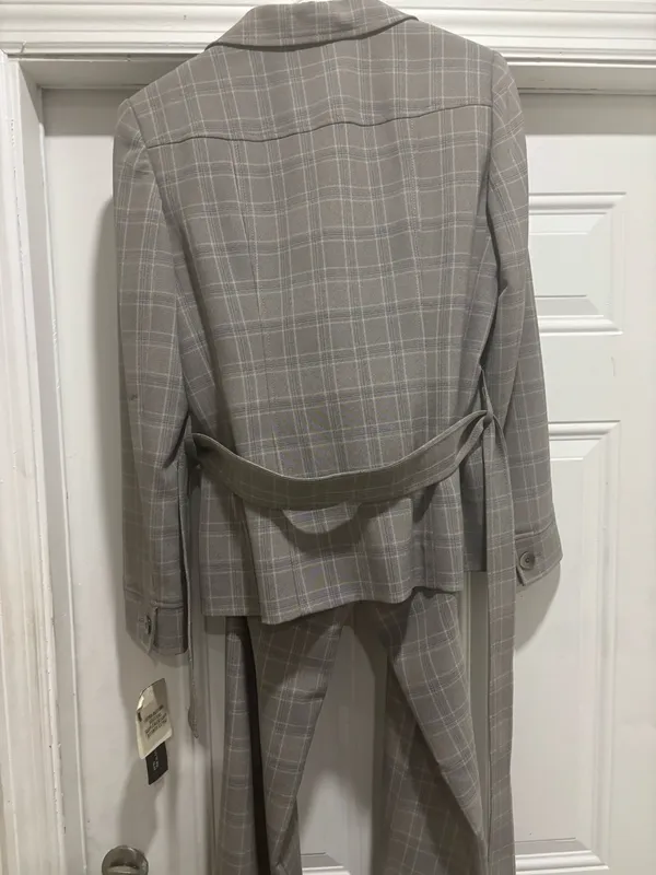 Jones New York Elegant plaid women plaid pantsuit set - Image 7