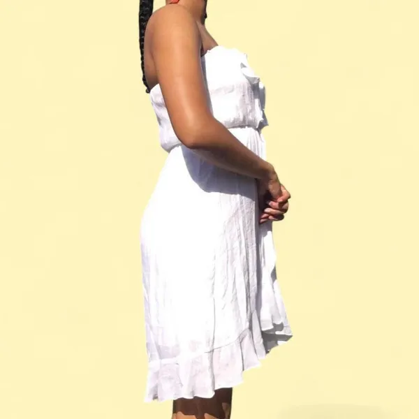 White Strapless Dress - Image 3