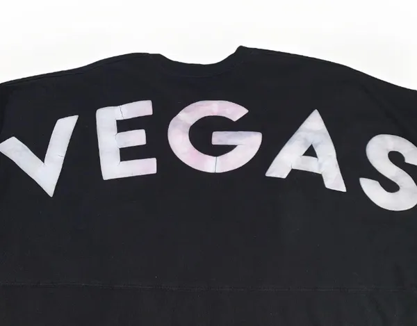 Spirit Jersey "Vegas" black jersey shirt women's puffy spellout size large - Image 2