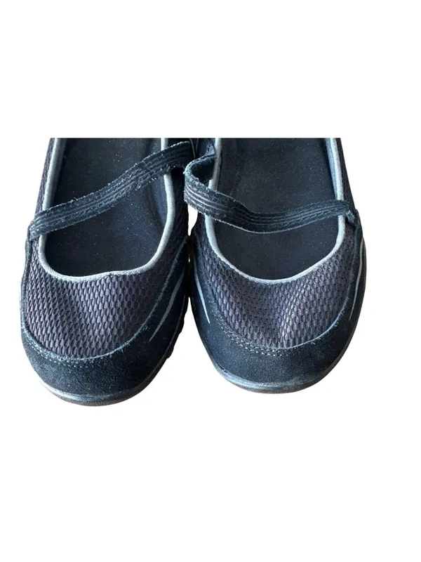 Skechers Size 6 Women Relaxed Fit Memory Foam Bikers Sneakers Black New - Image 9