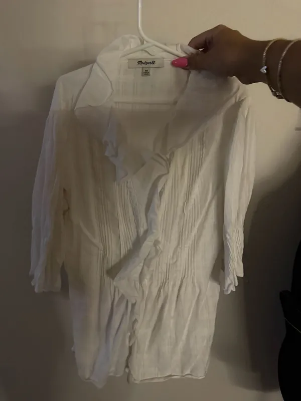 Madewell White Ruffle Blouse - Image 2