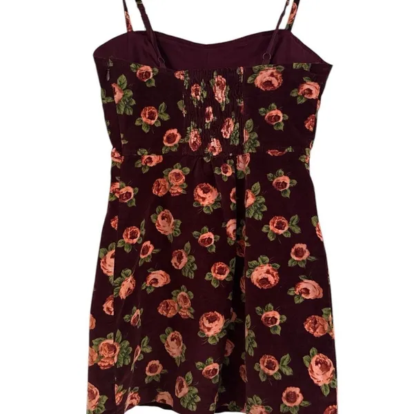 Urban Outfitters Red Rose Corduroy Velour Bustier Mini Dress EUC - Image 4