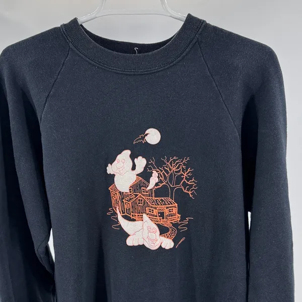Dr Winders puff graphic Halloween vintage Fruit of the Loom Black Sweatshirt XL - Image 3