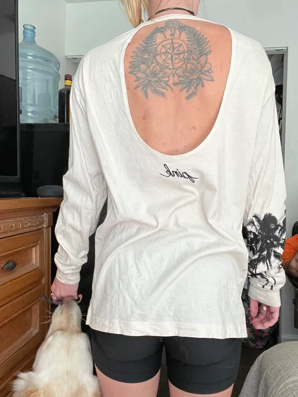 PINK Open Back Long Sleeve Top - Image 5