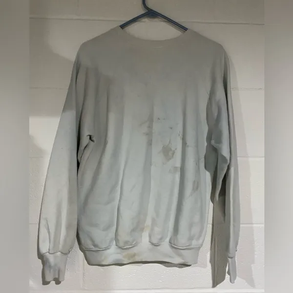 Jerzees Men's Crewneck Sweater - White with Patriotic Design - Image 5