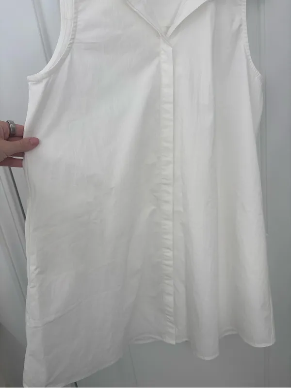 Tuckernuck White Collared Sleeveless Shirt dress preppy coastal - Image 7