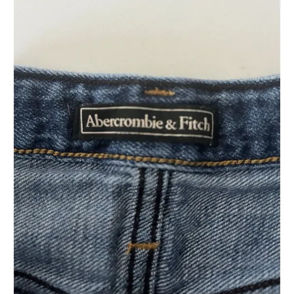 Abercrombie & Fitch Button Fly Distressed Blue Denim Shorts Women’s 25 Raw Hem - Image 3