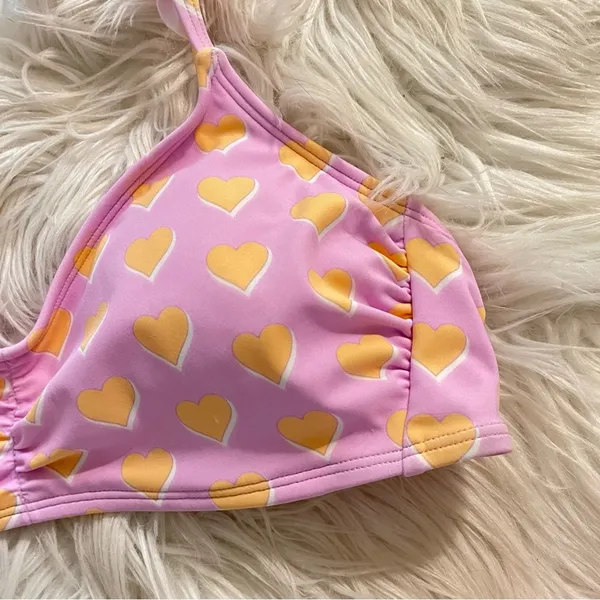 Stoney Clover Lane x Target Heart Flutter Ruffle Strap Bikini Swim top womens M - Image 3