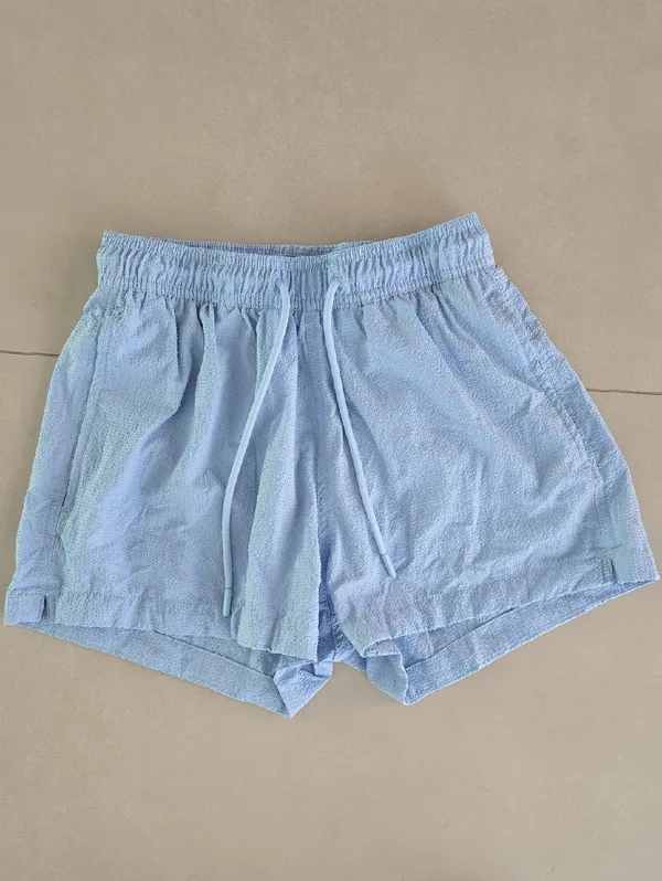 New H&M Light Blue Women's Drawstring Athletic Shorts Size S - Image 2
