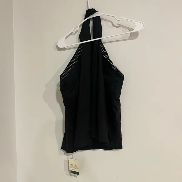 NWT Halara SoftlyZero™ Airy Halter Draped Cool Touch Yoga Top-UPF50+‎ Black Sz M - Image 7