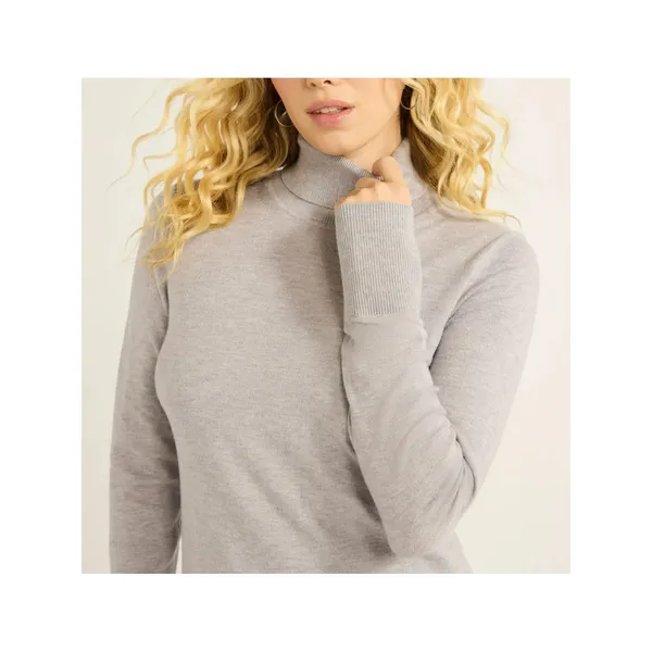 Free Assembly Womens Sweater Size L Heather Grey Ribbed Turtleneck Knit Classic - Image 8