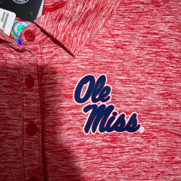 Under Armour Ole Miss Rebels HeatGear Sleeveless Polo Red Heathered Womens XL - Image 2