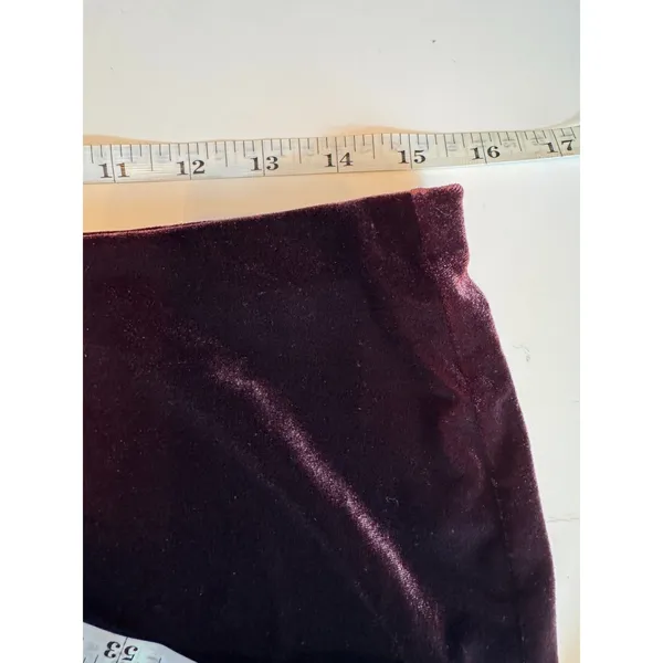 French Connection Burgundy Velvet Maxi Skirt L Made in USA 90s Y2K Column - Image 4
