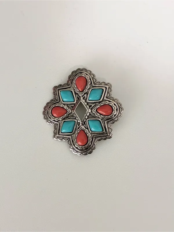 Avon Vintage 1993 Southwestern Brooch Necklace Pendant - Image 2