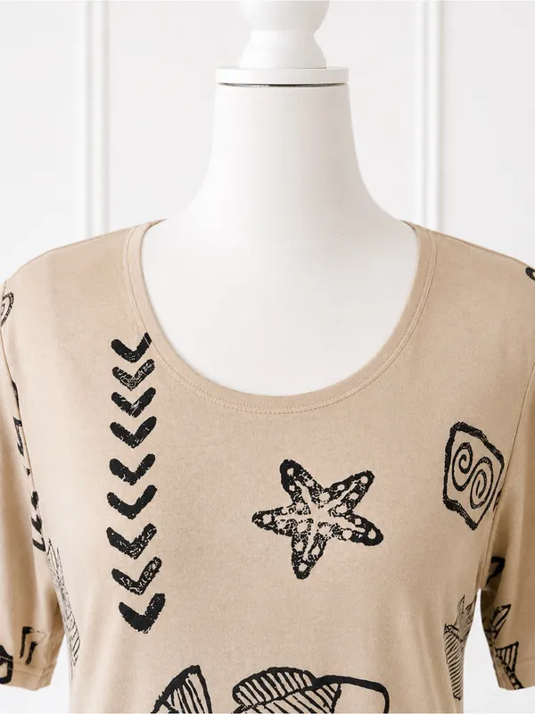 Laguna Bay USA Fish Print Midi Dress Small Coastal Cotton Blend Vintage - Image 4