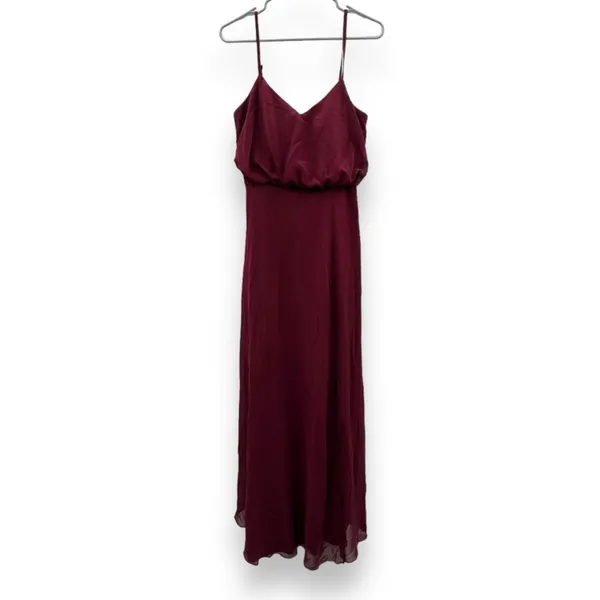 Birdy Grey Gwennie Chiffon Bridesmaid‎ Maxi Dress in Cabernet Red Sz M NEW - Image 3