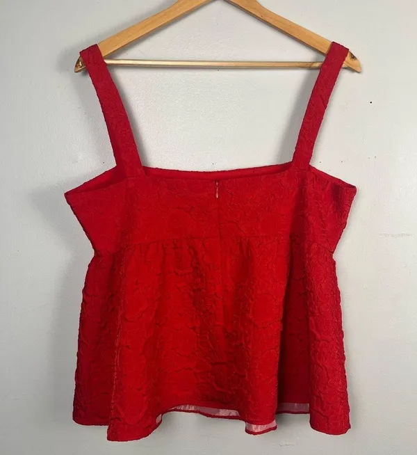 Amanda Uprichard Russo Top Ruby red size large babydoll tank top - Image 7