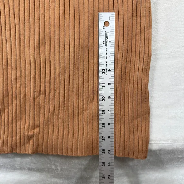 House of Harlow 1960 Brown Ribbed Knit V-Neck Cut-Out Maxi Dress Small - Image 5