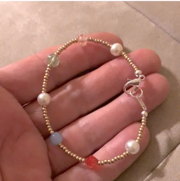 Handmade Multi Colored Beaded Bracelet - Image 4