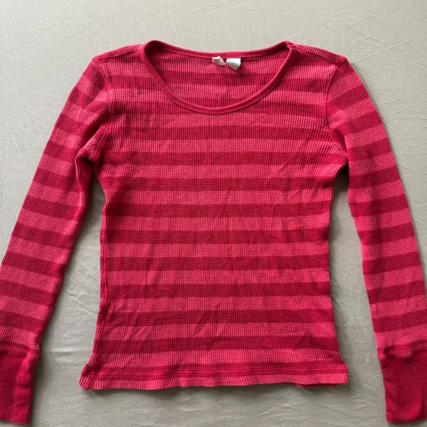 Vintage Old Navy Striped Waffle Knit Long Sleeve Tee - Image 2