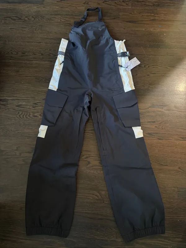 WHITESPACE Performance Riding Bib Pant in Black & Warm White - Image 2