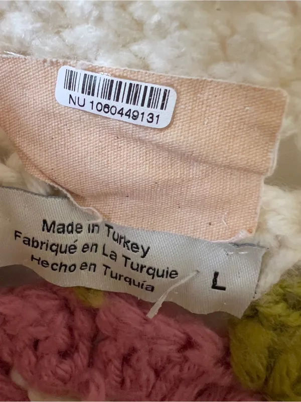 Free People Society Mano Beige Granny Square Pullover Sweater - Image 7