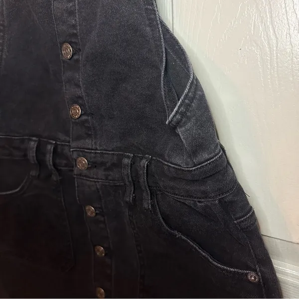 Arizona Jean Co Denim Jumper Dress Overall Jean Black Size Small Grunge Y2K Goth - Image 5