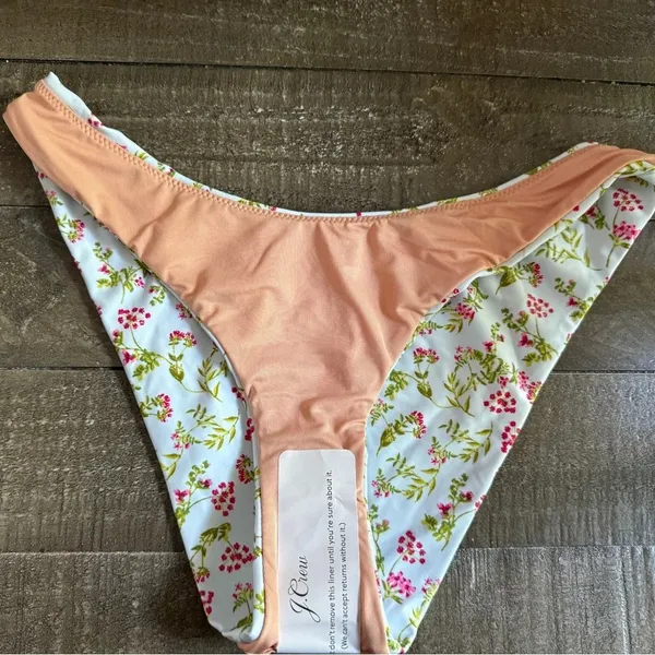 J.‎ CREW NWT Blue And Pink Floral Bikini Bottom Size S - Image 8