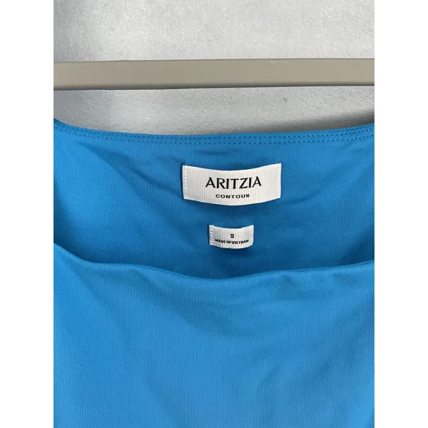 Aritzia Womens Bodysuit Contour Squareneck Thong Blue S - Image 5